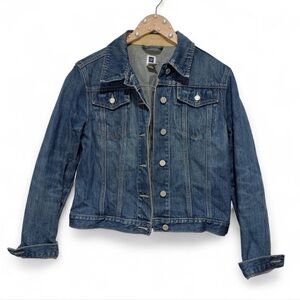 Vintage Y2K Gap Denim Jacket Distressed Jean Jacket Blue Medium Wash, Cabincore